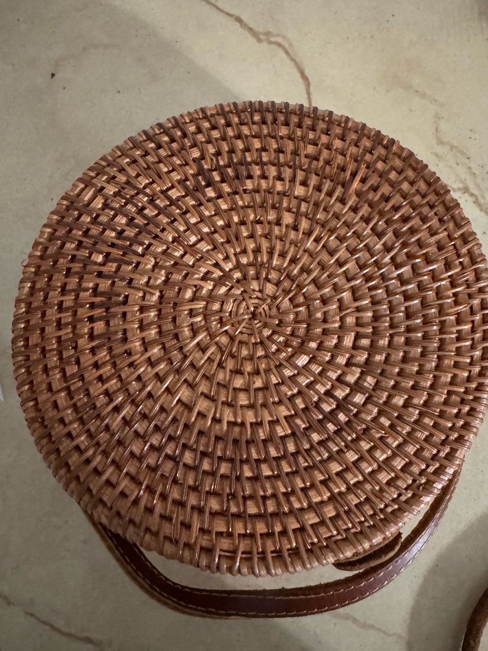 Round Woven Crossbody Bag in Natural Brown NWOT - Picture 12 of 12